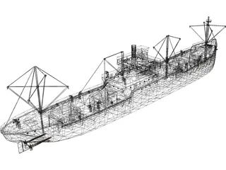 Japanese Merchant Ship 3D Model