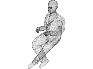 Man Sitting 3D Model