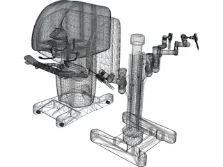 Surgery Robot And Monitor 3D Model