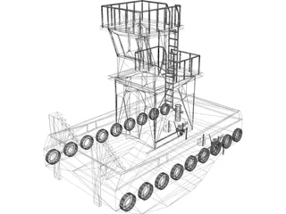 Tug Boat Small Inland 3D Model