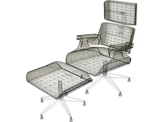 Chair Eames with Footstool 3D Model