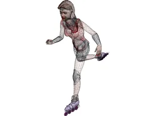 Woman with Scates 3D Model