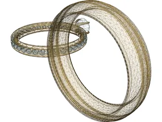 Wedding Rings 3D Model