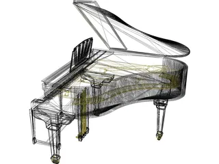 Grand Piano 3D Model - 3DCADBrowser