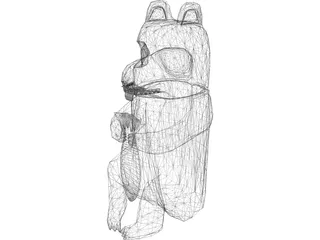 West Coast Native Bear Totum Carving 3D Model