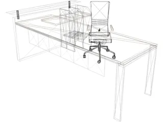 Office Desk 3D Model