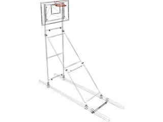 Basketball Ceiling Mounted Frame 3D Model