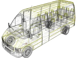 Volkswagen LT Bus [+Interior] 3D Model