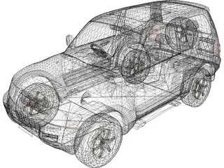 Mitsubishi Pajero 3-door (1999) 3D Model