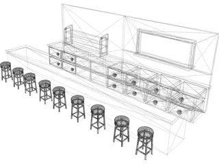 Diner Counter 3D Model