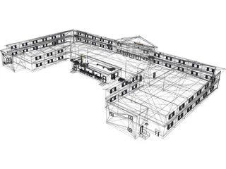 Army Barracks 3D Model