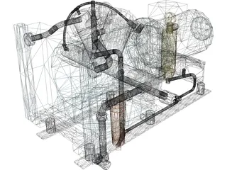 Air Compressor MP 3D Model