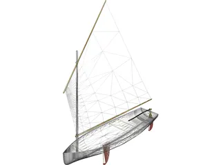 Dingy Sail Boat 3D Model