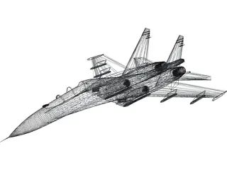 Sukhoi Su-27 Flanker B 3D Model