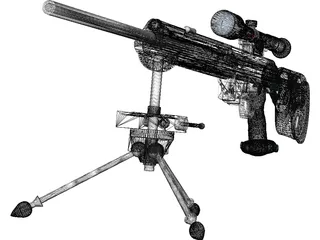 Hekler Koch PSG1 Sniper Rifle 3D Model