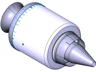 Jet Engine KJ66 3D Model