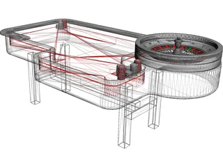 Gambling Roulette Table 3D Model