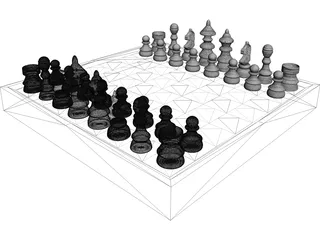 Chess Board 3D Model