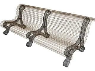 Garden Bench 3D Model