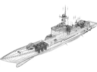 Type 052C Luyang-II Destroyer 3D Model