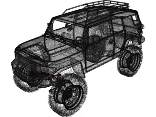 Toyota FJ Cruiser (2013) (Lifted) 3D Model