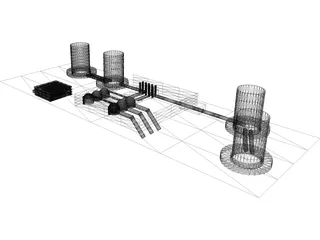 Nuclear Power Plant 3D Model