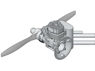 SuperTigre 2000 25cc RC Engine 3D Model
