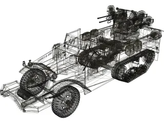 M16 Half Track 3D Model