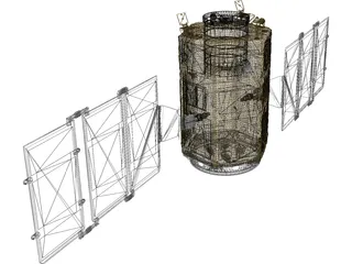 Kompsat 2 Artificial Satellite 3D Model