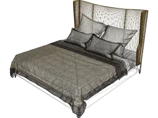 Baker Dane Upholstered Bed 3D Model