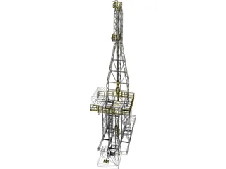 On-Shore Oil Rig 3D Model