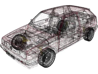 Volkswagen Golf Mk2 GTI Typ 19E (1989) 3D Model