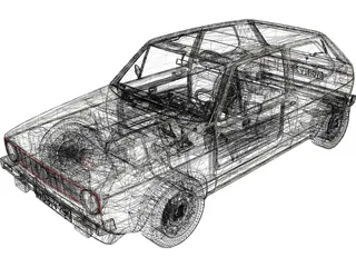 Volkswagen Golf Mk1 GTI Typ-17 (1975) 3D Model