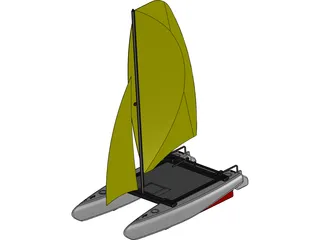 Small Catamaran 3D Model