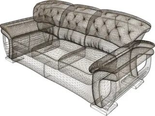 Fashion Multiplayer Sofa 3D Model