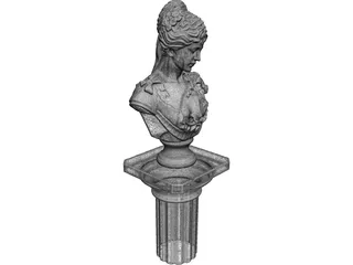 Woman Goddess Statue 3D Model