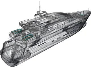 Superyacht 3D Model