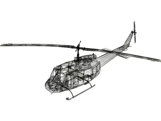 UH-1H Marines (Vietnam) 3D Model