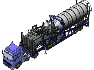 Mobile Concrete Batching Plant Mixer Unit Mobile 3D Model