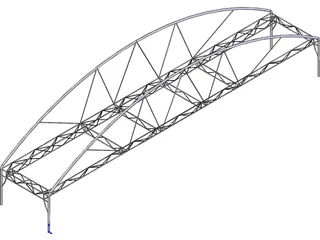 Arched Fink Truss Bridge 3D Model