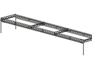 Truss Girder Bridge 3D Model