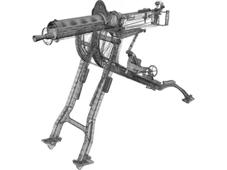 MG08 Machine Gun 3D Model