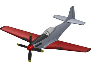 Mustang Plane, 3D CAD Model Library