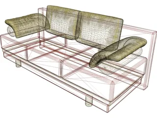 Double Sofa 3D Model