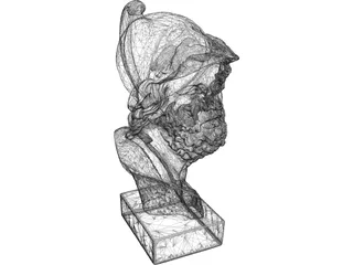 Roman Bust Statue 3D Model