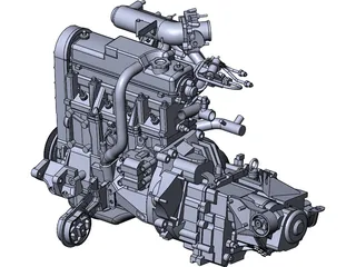 Engine Vaz 21083 3D Model