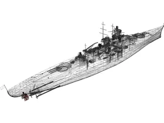 Gneisenau Cruiser 3D Model