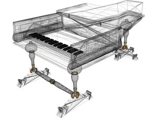 Vintage Piano 3D Model