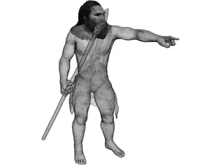 Caveman Hunter 3D Model