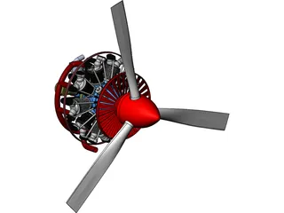 Vedeneyev M14P Engine 3D Model